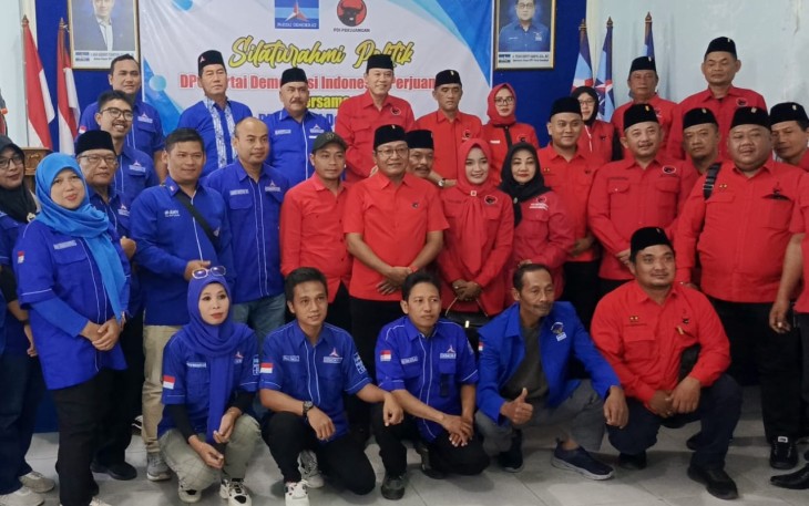 Silaturahmi politik DPC PDIP Karanganyar bersama DPC Partai Demokrat Karanganyar, Sabtu (22/6/2024)