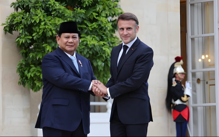 Menhan RI Prabowo Temui Presiden Prancis Emmanuel Macron