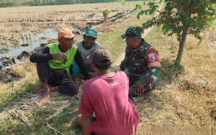 Babinsa Desa Kedungjati Lakukan Komsos dengan Kelompok Tani Persiapan Musim Tanam 