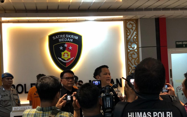 Kasatreskrim Polrestabes Medan saat sampaikan kronologi 