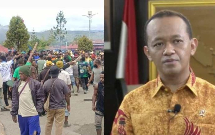 Massa menghadang rombongan Paslon TEDU menuju KPU Pegubin, Kamis (29/8)
