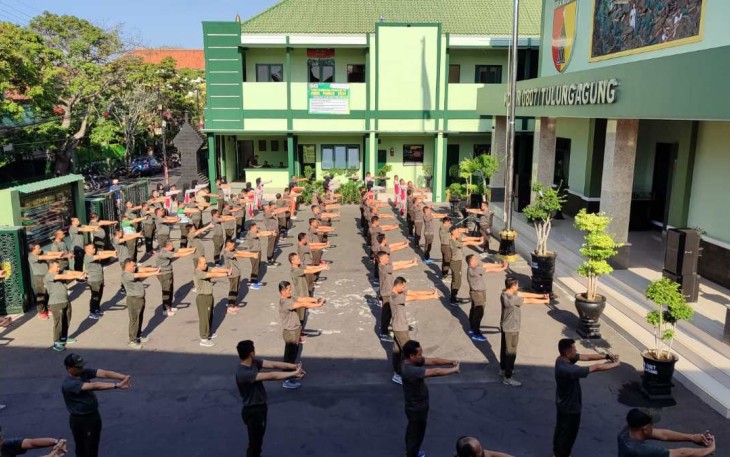 Olahraga bersama prajurit Kodim 0807/Tulungagung 