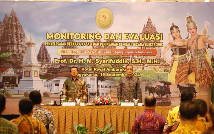 Ketua Mahkamah Agung Prof Dr H M Syarifuddin membuka monev di Yogyakarta 