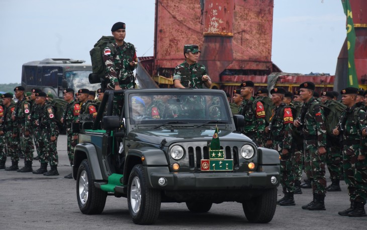 Pangdam I/BB Sampaikan Amanat Saat Penyambutan Satgas Pamtas
