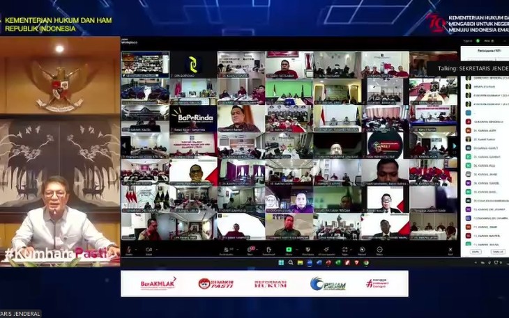 Kakanwil Kemenkumham Sumut Ikuti Pengarahan Sekjen Kemenkumham Secara Virtua.