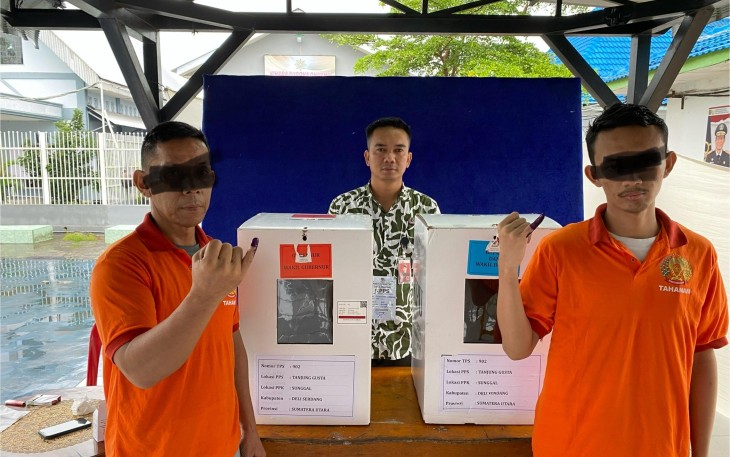 Antusias Warga Binaan Rutan I Medan Gunakan Hak Suara di Pilkada 2024.
