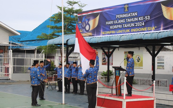 Kalapas Kelas I Medan Pimpin Upacara Peringatan HUT KORPRI ke-53 Tahun.