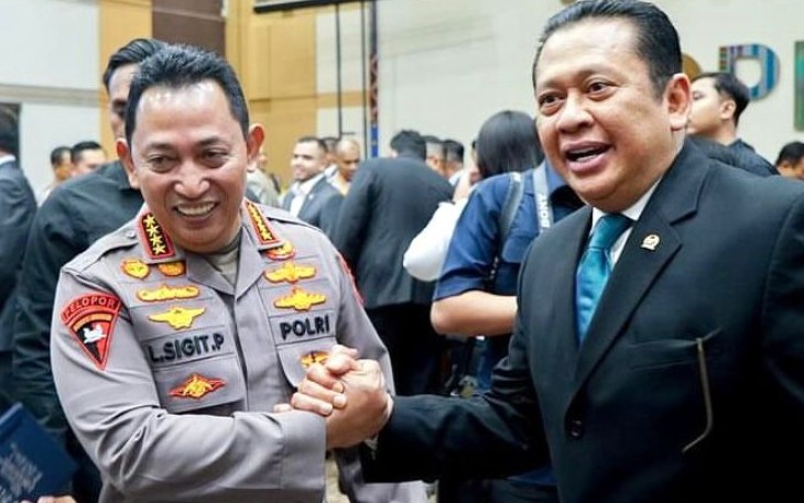 Kapolri Jenderal Listyo Sigit Prabowo bersama Bambang Soesatyo 