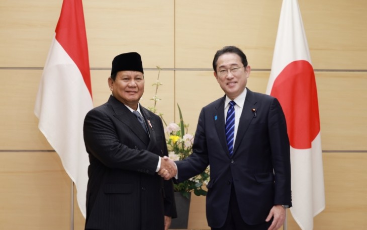 Menhan Prabowo Subianto bersama PM Jepang Fumio Kishida di Tokyo, Jepang