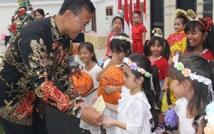Kasdam XII/Tpr Brigjen TNI Yufti Senjaya menghadiri perayaan Natal Oikumene, Selasa (6/2)