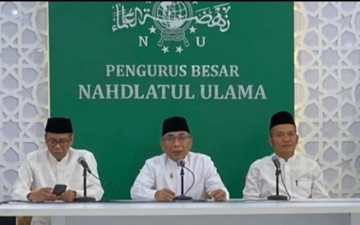 Ketua Umum Pengurus Besar Nahdlatul Ulama (PBNU) Yahya Cholil Staquf di Kantor PBNU, Jakarta Pusat, Kamis (18/1/24).