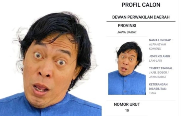 Komeng Peroleh Suara Tertinggi Sementara Caleg DPD RI