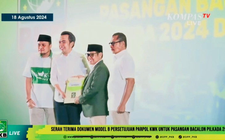 PKB saat Resmi Serahkan SK Rekom Dukungan ke Paslon Gus Fawait-Djoko di Pilkada Jember 