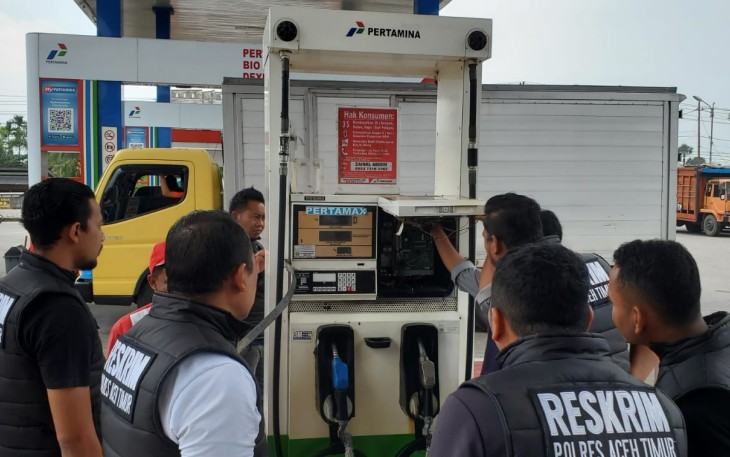 Satreskrim Polres Aceh Timur Cek SPBU Cegah Kecurangan dan Penyalahgunaan BBM