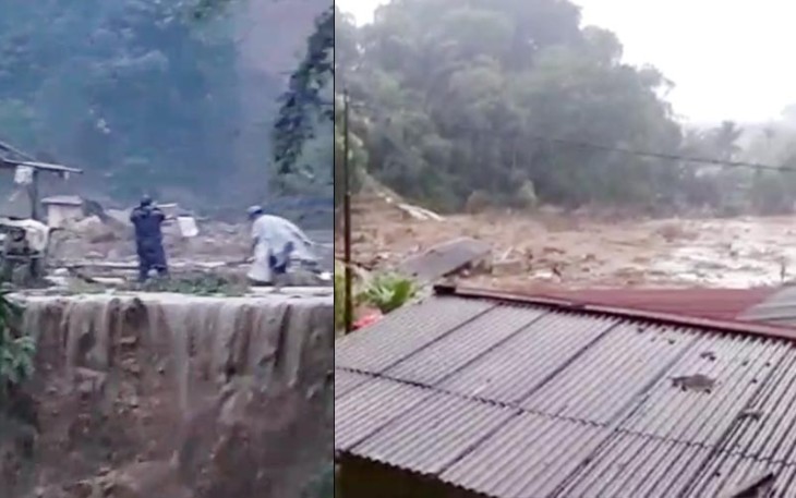 pasca terjadi longsor di Kampung Cipondok, Desa Pasanggrahan, Kecamatan Kasomalang, Kabupaten Subang, Jawa Barat, Minggu (7/1) pukul 17.45 WIB.