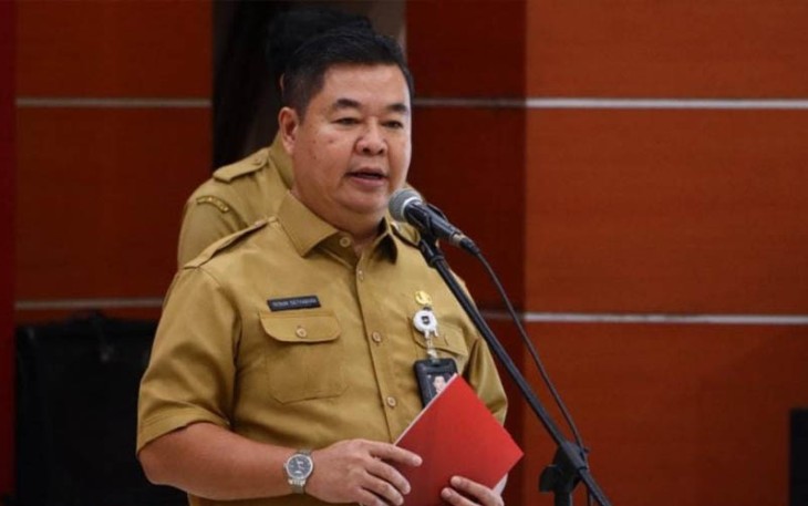 Dirjen Dukcapil Teguh Setyabudi saat melantik 5 Pejabat Eselon IV/Pengawas di lingkungan Ditjen Dukcapil Kementerian Dalam Negeri, Senin (19/2/2024) pagi. 