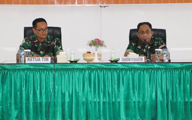 Tim Audit Itdam IM saat Lakukan Pengawasan dan Pemeriksan di Kodim 0104/Atim