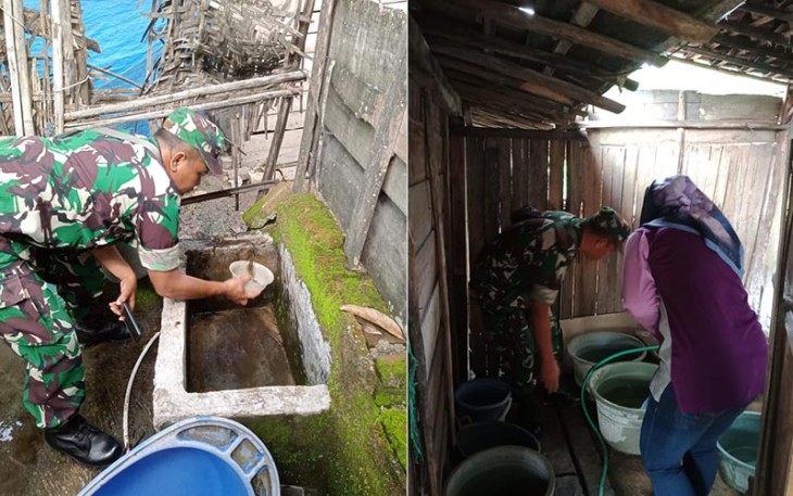 Babinsa Rejomulyo Aktif Bergerak Bersihkan Lingkungan Rumah Warga