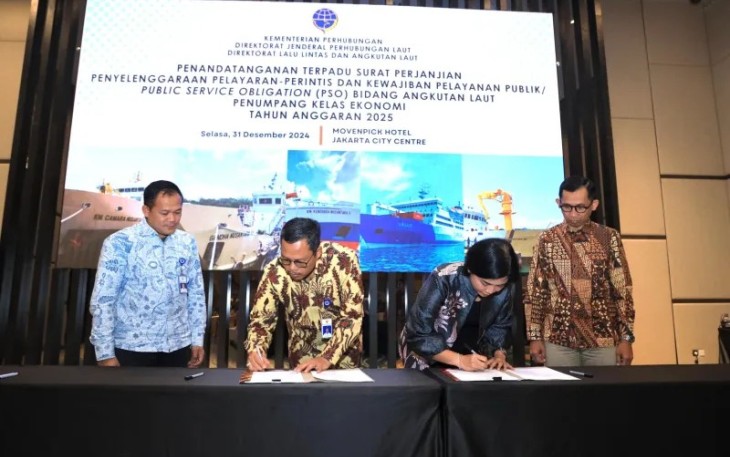 PT PELNI saat Tandatangani Perjanjian Kerja Sama Terpadu dengan Kemenhub