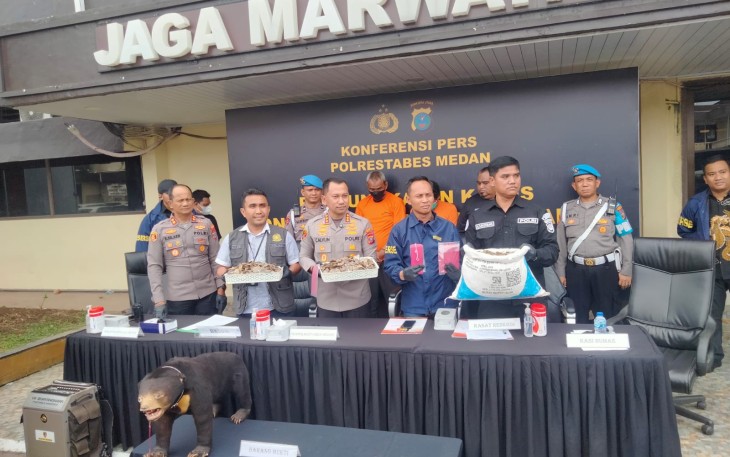 Polisi Tangkap Dua Orang Komplotan Pelaku Perdagangan Satwa Dilindung Negara di Medan 