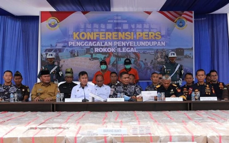 TNI AL Gagalkan Penyelundupan Rokok Ilegal