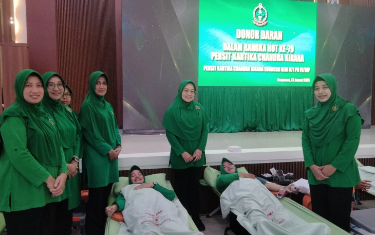 Baksos Donor Darah HUT ke-79 Persit KCK