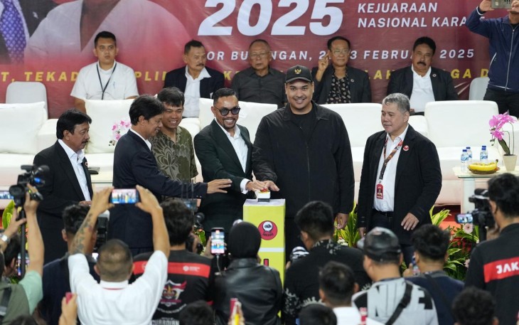 Menpora Dito saat membuka Kejurnas Inkado 2025 di Jakarta, Jum'at (21/2)