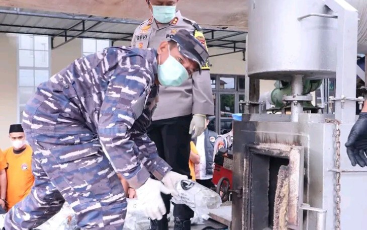 Pemusnahan Barang Bukti Narkotika Oleh Satres Narkoba Polres Asahan