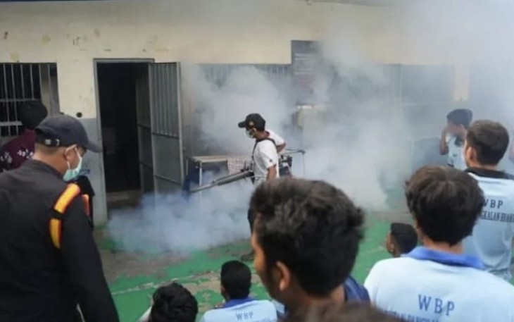Rutan Pangkalan Brandan Tingkatkan Kewaspadaan Penyakit Pascabanjir Lewat Fogging 