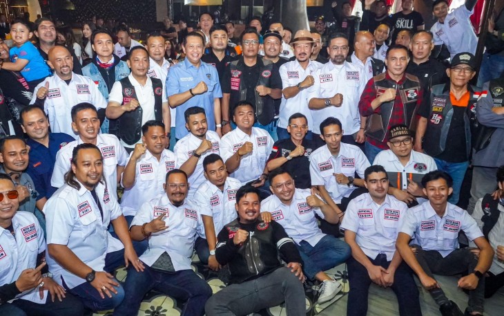 Bamsoet saat hadir dalam pelantika pengurus MBI DKI Jakarta Periode 2025-2028 di Jakarta, Minggu (9225).