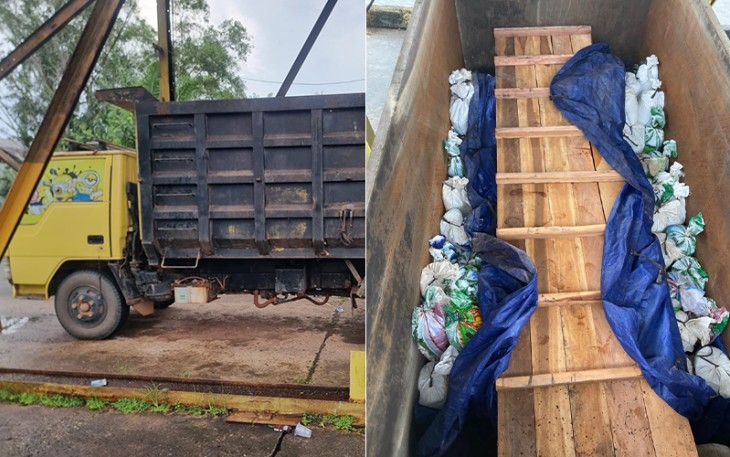 7 Ton Biji Timah di Belitung Timur saat diamankan