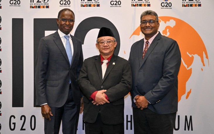 Menteri Pendidikan Dasar dan Menengah (Mendikdasmen), Abdul Mu’ti, dalam pidato kuncinya pada G20 Interfaith Forum di Cape Town, Afrika Selatan, Selasa (11/8)