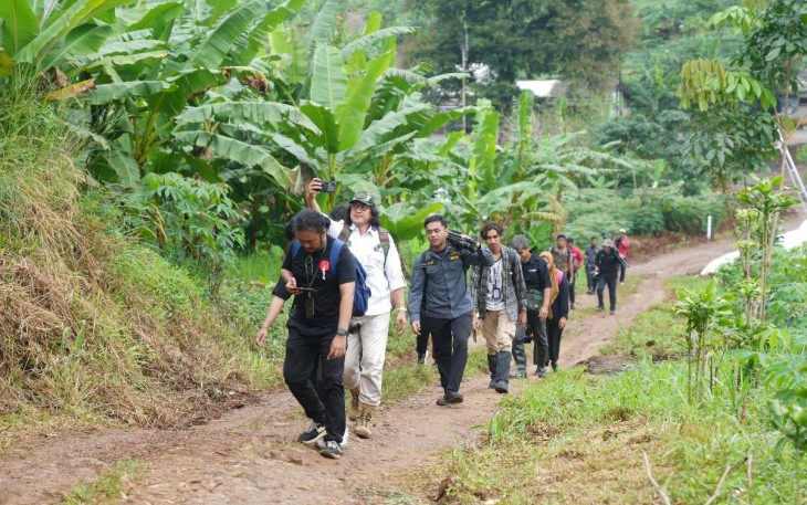Perjalanan awak media menuju lokasi Agroforestry Gunung Hejo, Kamis (6/2)