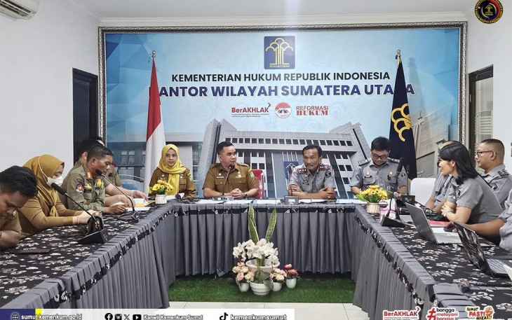 Kakanwil.Kemenkum Sumut Pimpin Rapat Pengharmonisasian 4 Rancangan Peraturan Walkot Medan.