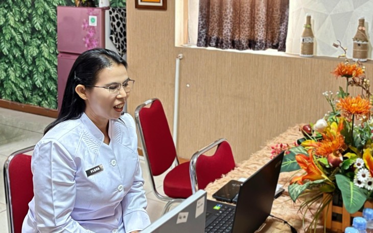 Kakanwil Kementerian HAM Sumut Flora Nainggolan Saat Saat Menyampaikan Meteri HAM