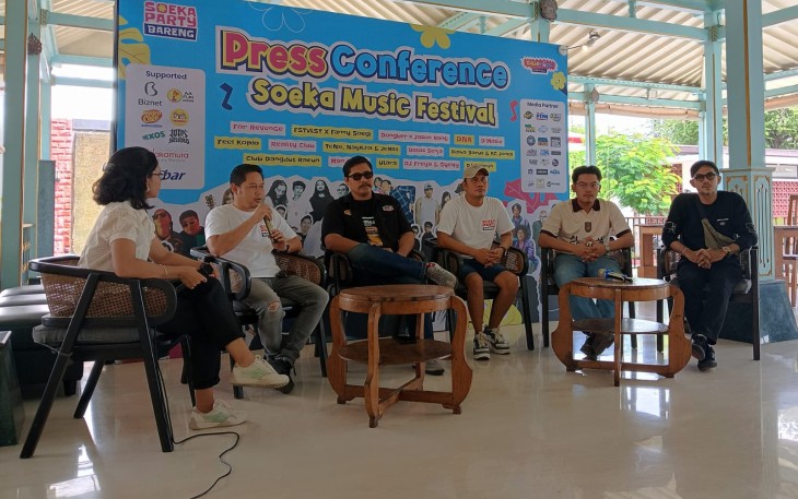 Konferensi pers persiapan gelaran Soeka Music Festival, di Ono Solo Kopi