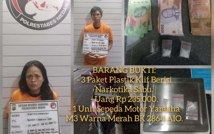 Diduga Pengedar dan Pemakai Narkotika Jenis Sabun Diamankan Satnarkoba Polrestabes Medan.