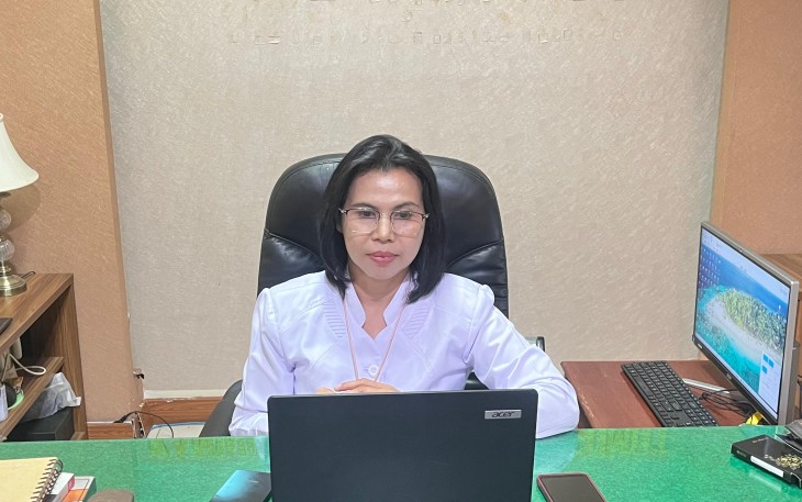 Kakanwil KemenHAM Sumut-Kepri Flora Nainggolan Mengikuti Kegiatan yang Diselenggarakan Inspektorat Secara Virtual.