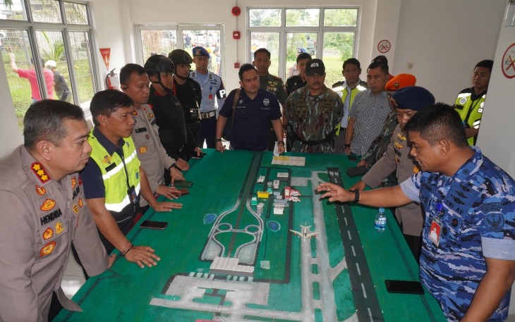 Danlanud Soewondo Memimpin Langsung Koordinasi Taktis di Lapangan Bersama Unsur TNI dan Polri serta Unsur Lainnya.