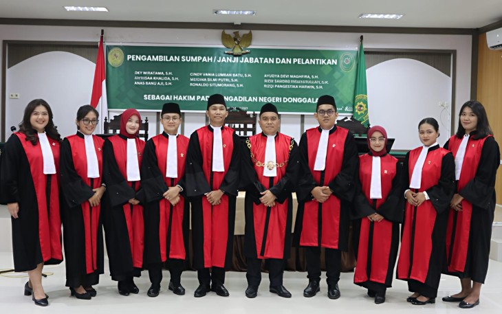 KPN Donggala Lantik 9 Hakim Baru