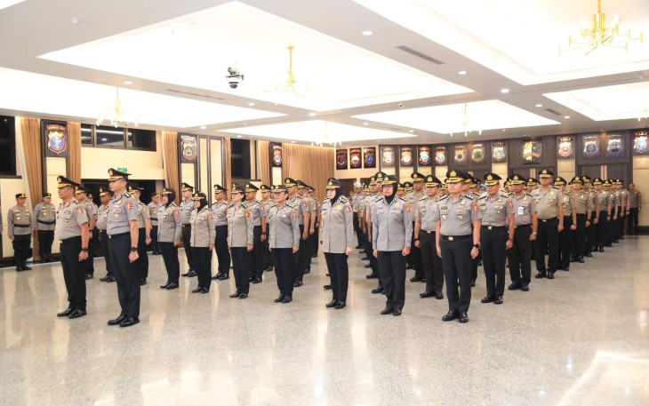 Polri Gelar Korps Raport Kenaikan Pangkat 3 Pati dan 87 Pamen