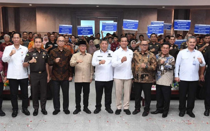 Menteri Desa dan Pembangunan Daerah Tertinggal Yandri Susanto dalam acara Optimalisasi Kegiatan Pengelolaan Dana Desa Provinsi Bangka Belitung melalui Keberlanjutan Entry Data pada Aplikasi Real Time Management Funding Kejaksaan RI, Kamis (3/7/2025)