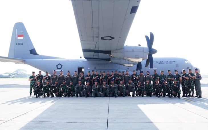 Satuan Tugas (Satgas) Garuda Merah Putih II diperkuat dengan pesawat angkut berat Hercules A-1343 sebagai tambahan armada untuk misi bantuan kemanusiaan ke Gaza