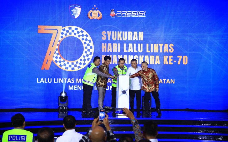 Kapolri Jenderal Polisi Drs. Listyo Sigit Prabowo menghadiri acara Syukuran Hari Ulang Tahun (HUT) Lalu Lintas Bhayangkara ke-70 tahun 2025 di Auditorium Mutiara STIK-PTIK, Jakarta Selatan, Senin (22/9/2025)
