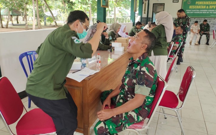 Prajurit, PNS Serta Persit Kodim 0801/Pacitan Gelar Pemeriksaan Kesehatan dan HPV DNA