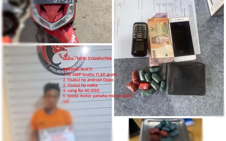 Poto Diduga Pelaku Beserta Barang Bukti 
