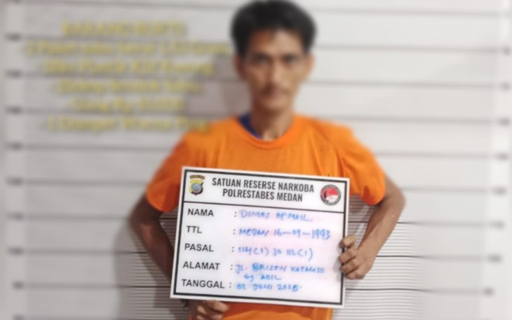 Poto Pelaku Diduga Pengedar Narkotika Jenis Sabu
