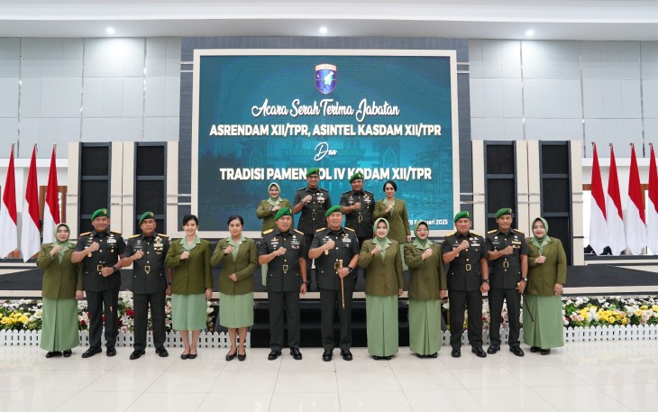 Danrem 121/ABW Hadiri Sertijab Asrendam XII/TPR dan Asintel Kasdam XII/TPR