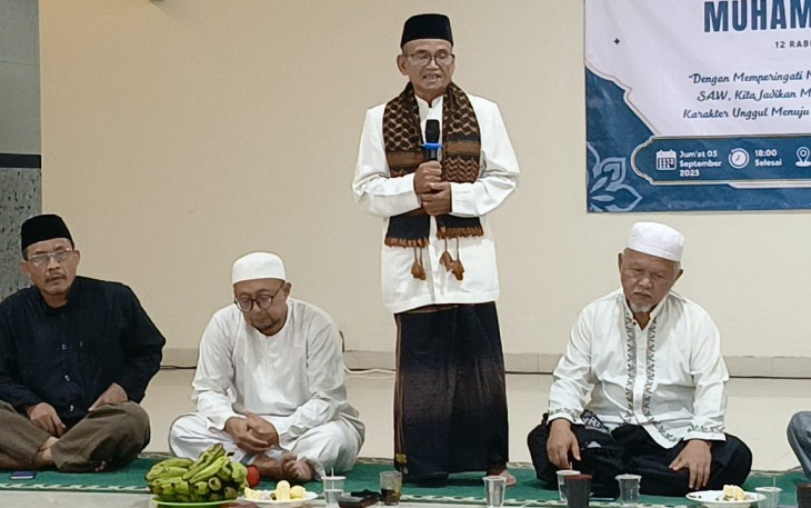 Peringatan Maulid Nabi Muhammad SAW 1447 H di Masjid Jami Asy-Syahid, Kota Depok, pada Jumat malam (5/9).