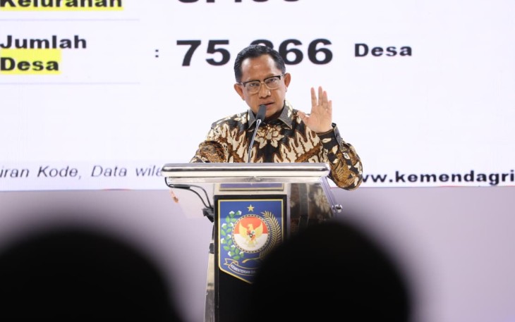 Mendagri Muhammad Tito Karnavian pada Rapat Koordinasi Nasional (Rakornas) Kependudukan dan Pencatatan Sipil dengan Lembaga Pengguna 2025 di Pullman Jakarta Central Park, Selasa (9/12/2025).